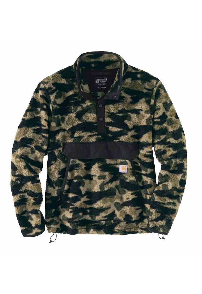 Hanorac cu buzunar si capse - Fleece - Multicolor