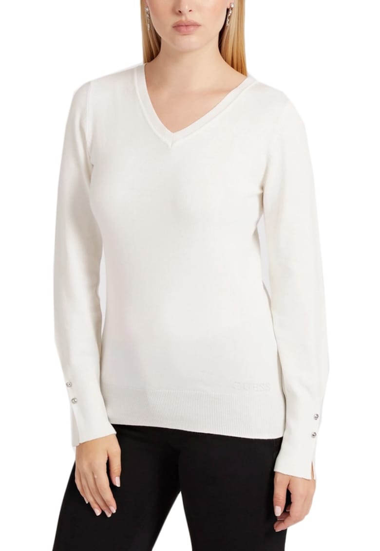 Pulover dama - viscoza - alb -