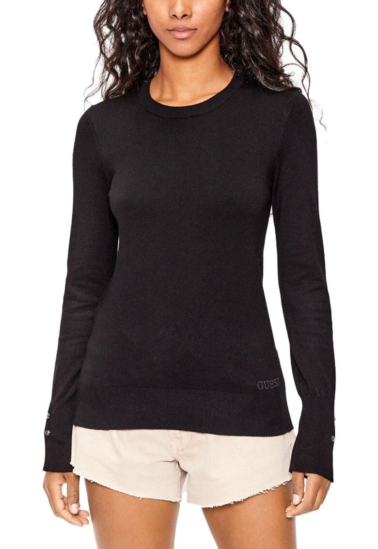 Bluza dama model Elinor - maneca lunga - neagra -