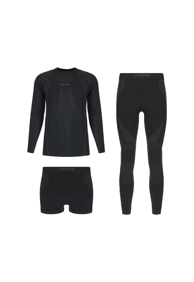 Lenjerie termica pentru barbati - Elastan/Poliester/Poliamida - Negru