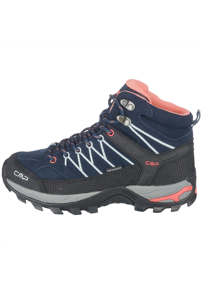 Pantofi de trekking dama - Piele - Multicolor - Albastru inchis