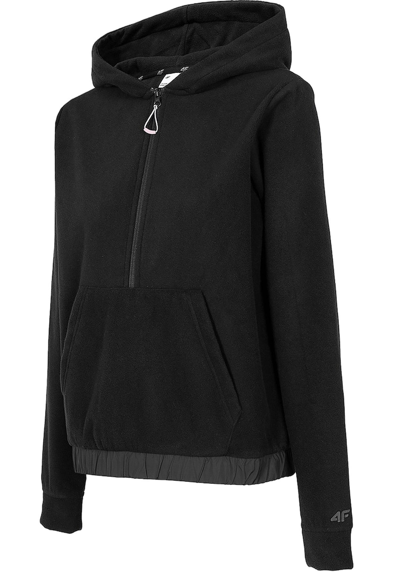 Hanorac fleece de dama - Poliester - Negru - Negru