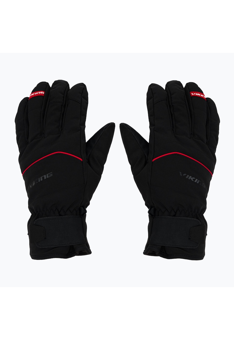 Manusi de ski pentru barbati - Solven Ski - Poliester - Negru/Rosu -
