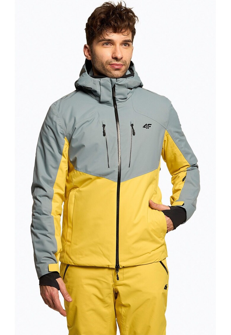 Geaca de ski barbati - Poliester - Galben/Gri - Gri/Galben