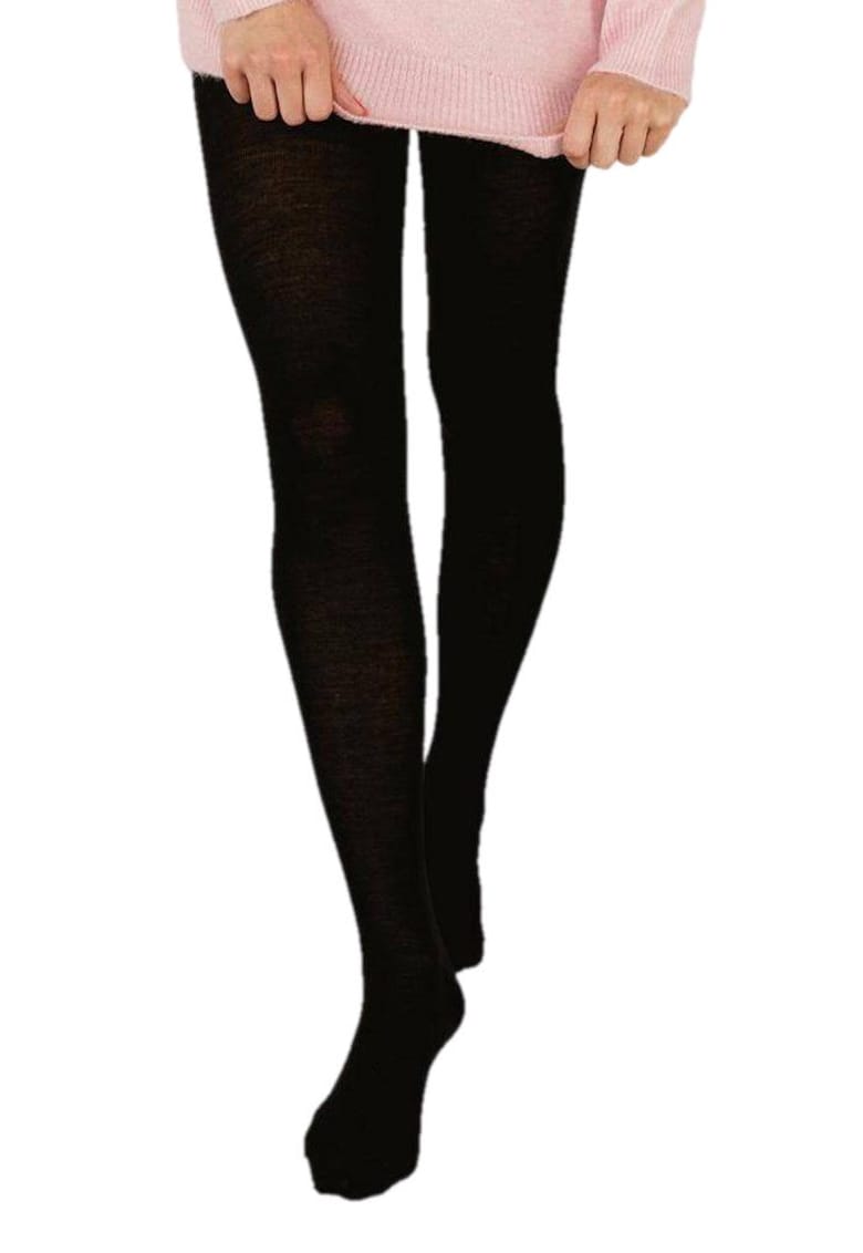 Colanti dama - Lana/Poliamida/Elastan - Negru -