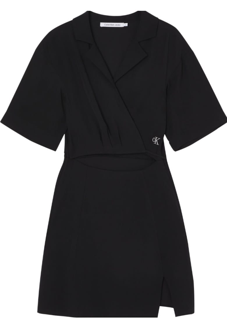 Calvin Klein Jeans Rochie dama - Calvin Klein Wrap Cut Out - Viscoza - Negru - Negru
