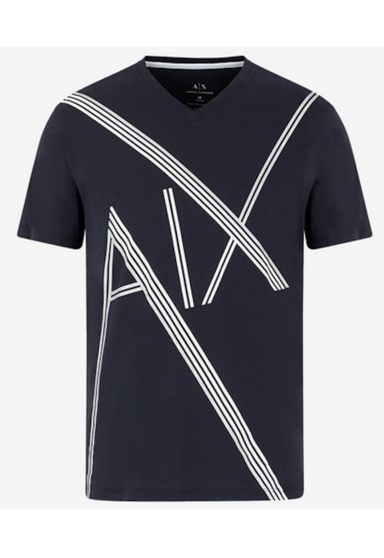 Armani Exchange Tricou regular fit cu imprimeu logo - Bleumarin