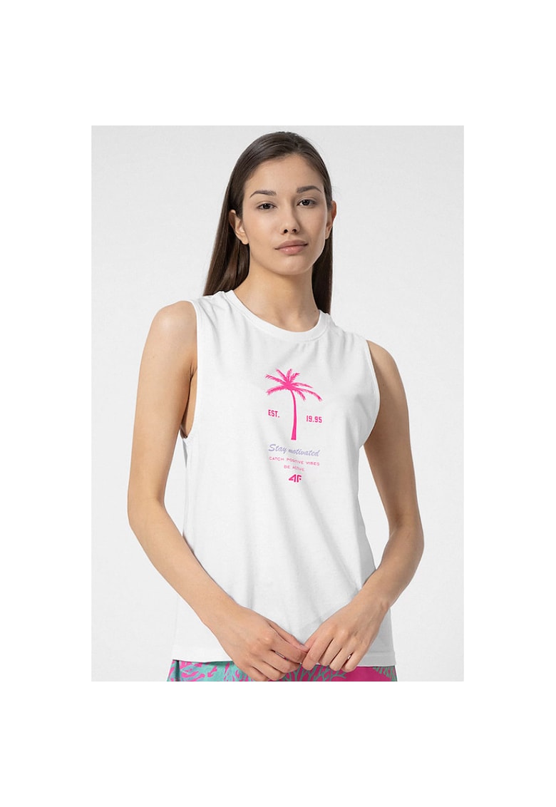 Tricou dama din bumbac - Alb - Alb