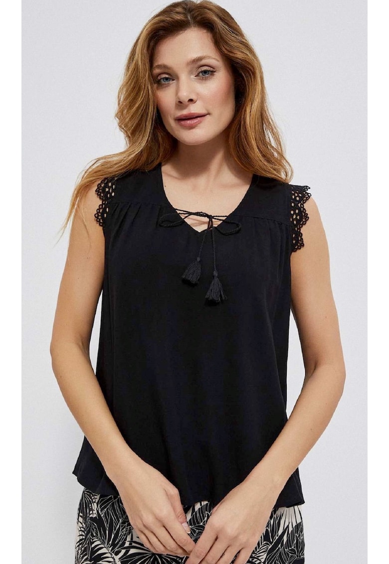 Top dama - Viscoza - Negru - Negru