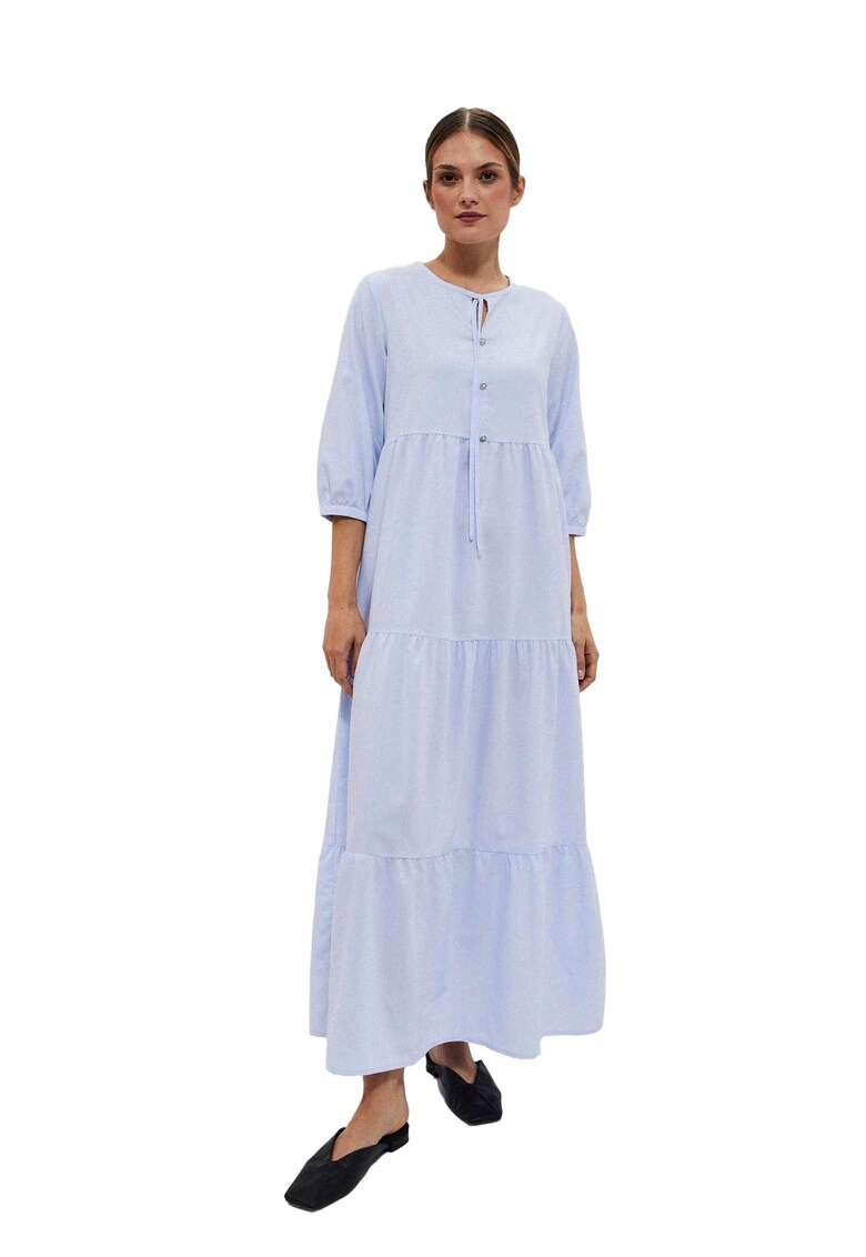 Rochie de dama - Poliester - Bumbac - Viscoza - Albastru -