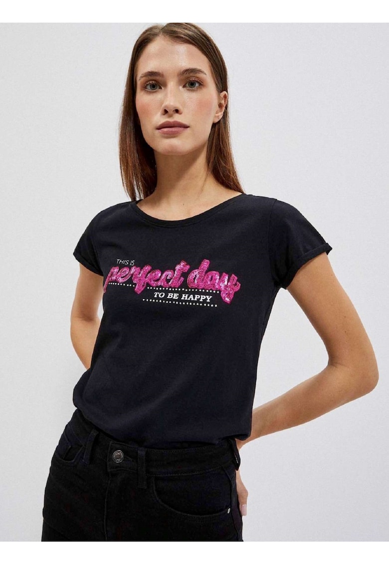 Tricou - Bumbac - Negru perfect day
