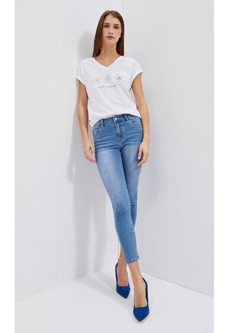 Blugi - skinny - albastru. bumbac/poliester