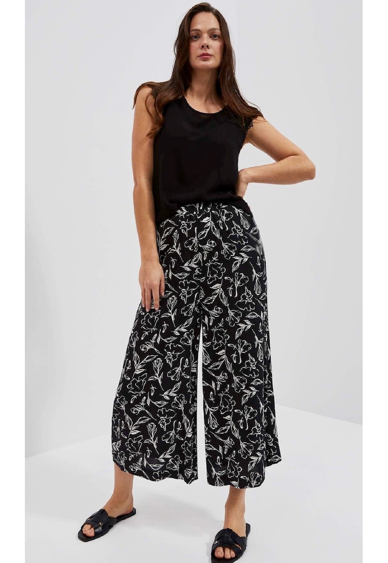 Pantaloni dama - Vascoza - Alb/Negru - Alb/Negru