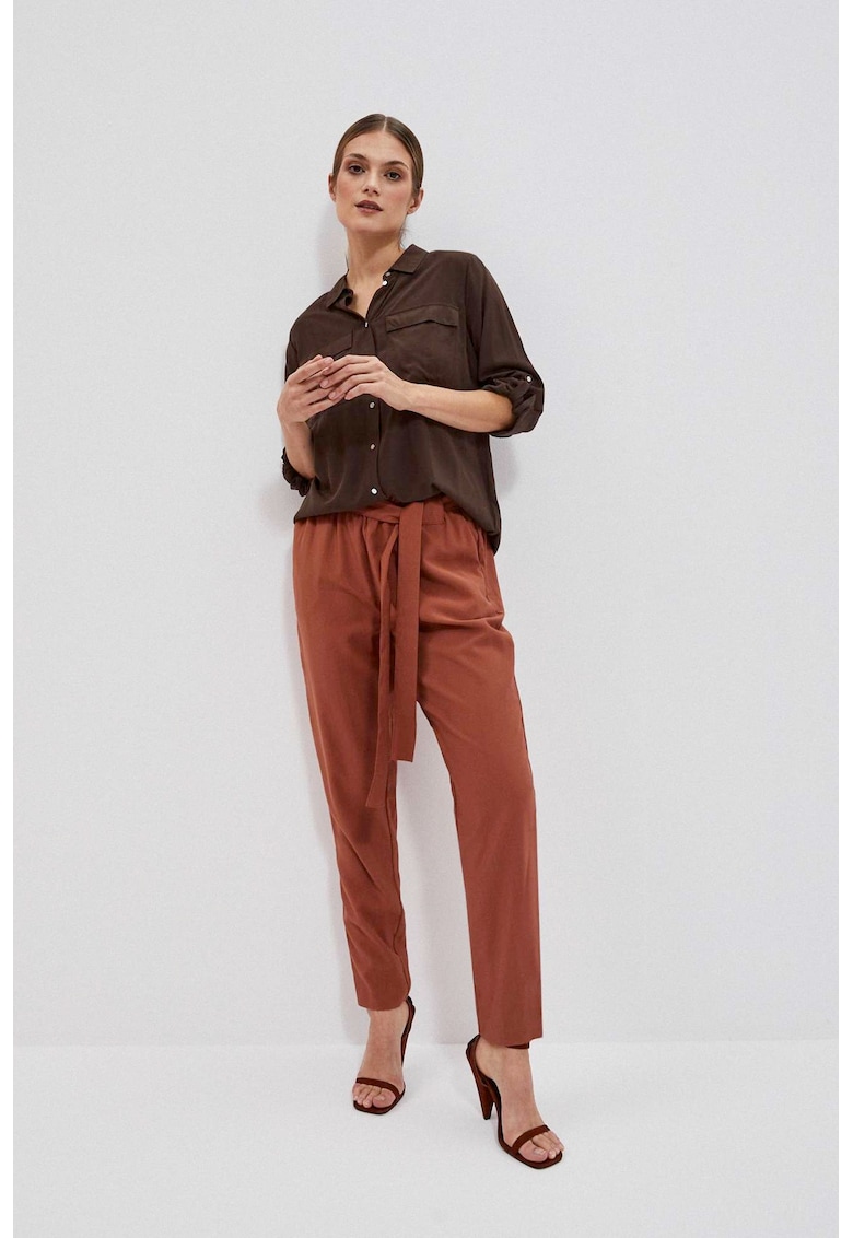 Pantaloni dama - Vascoza/Poliester - Maro - Maro