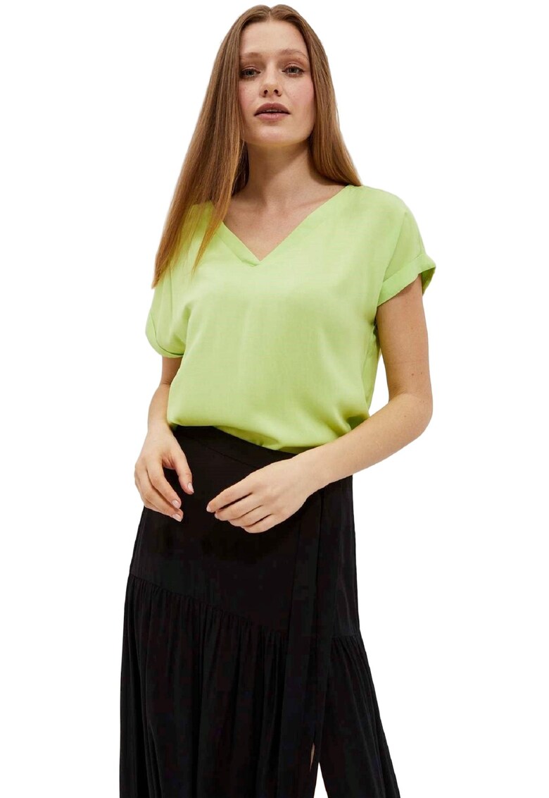 Bluza dama cu decolteu - Viscoza - Verde - Verde