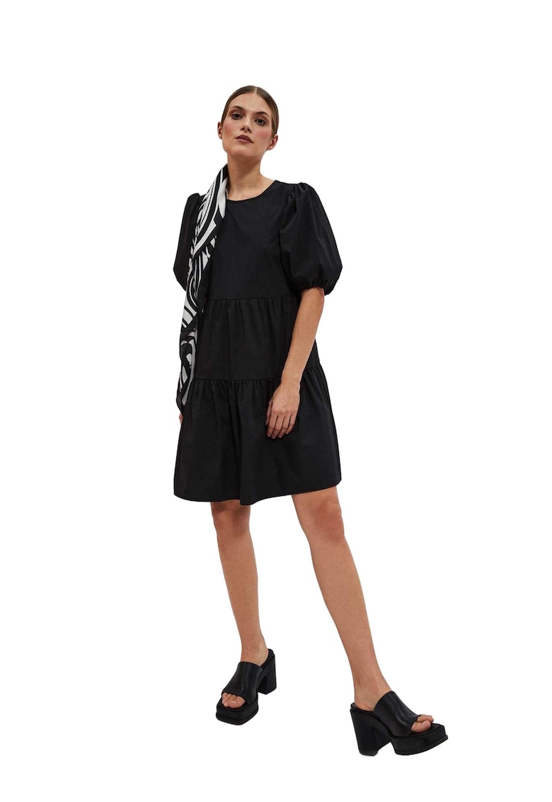 Rochie de dama - Poliester - Bumbac - Elastan - Negru - Negru