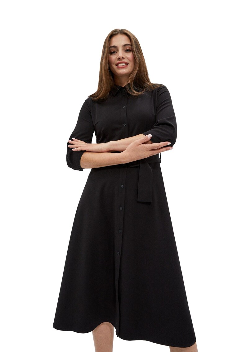 Rochie de dama - Poliester - Viscoza - Negru` - Negru