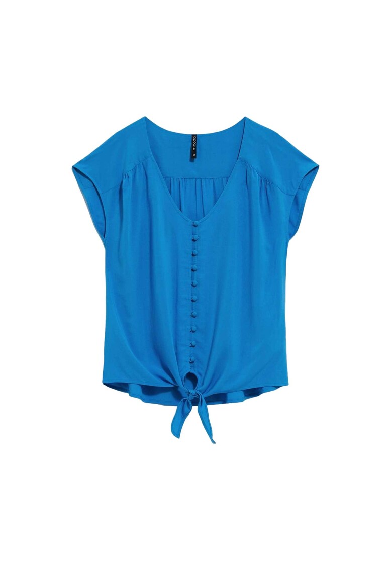 Bluza dama cu decolteu - Viscoza - Albastru - Albastru