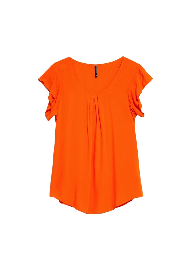 Bluza dama cu decolteu - Viscoza - Portocaliu - Portocaliu