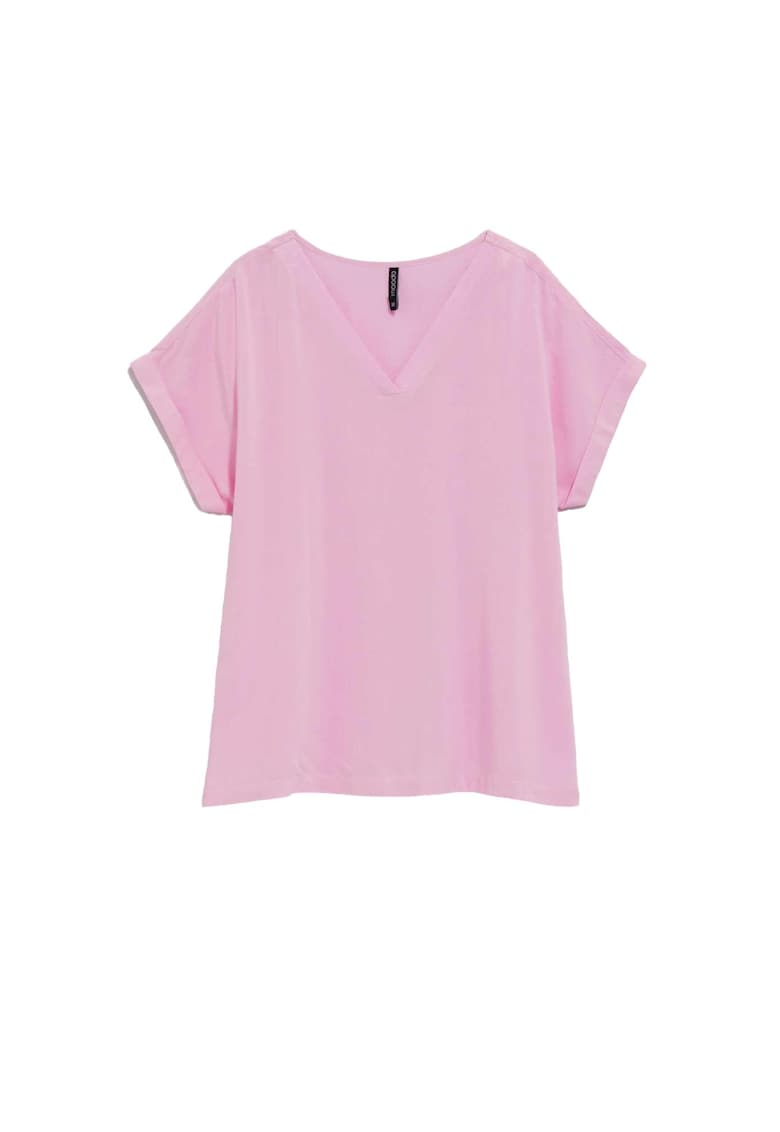 Bluza dama cu decolteu - Viscoza - Roz - Roz