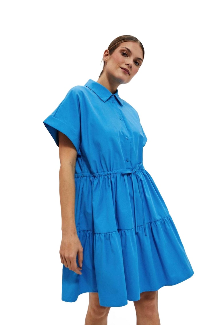 Rochie de dama - Poliester - Bumbac - Albastru - Albastru