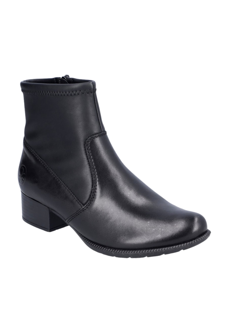 Botine casual dama - ANTISTRESS - 78674-00 negru - piele naturala - cu toc - Negru