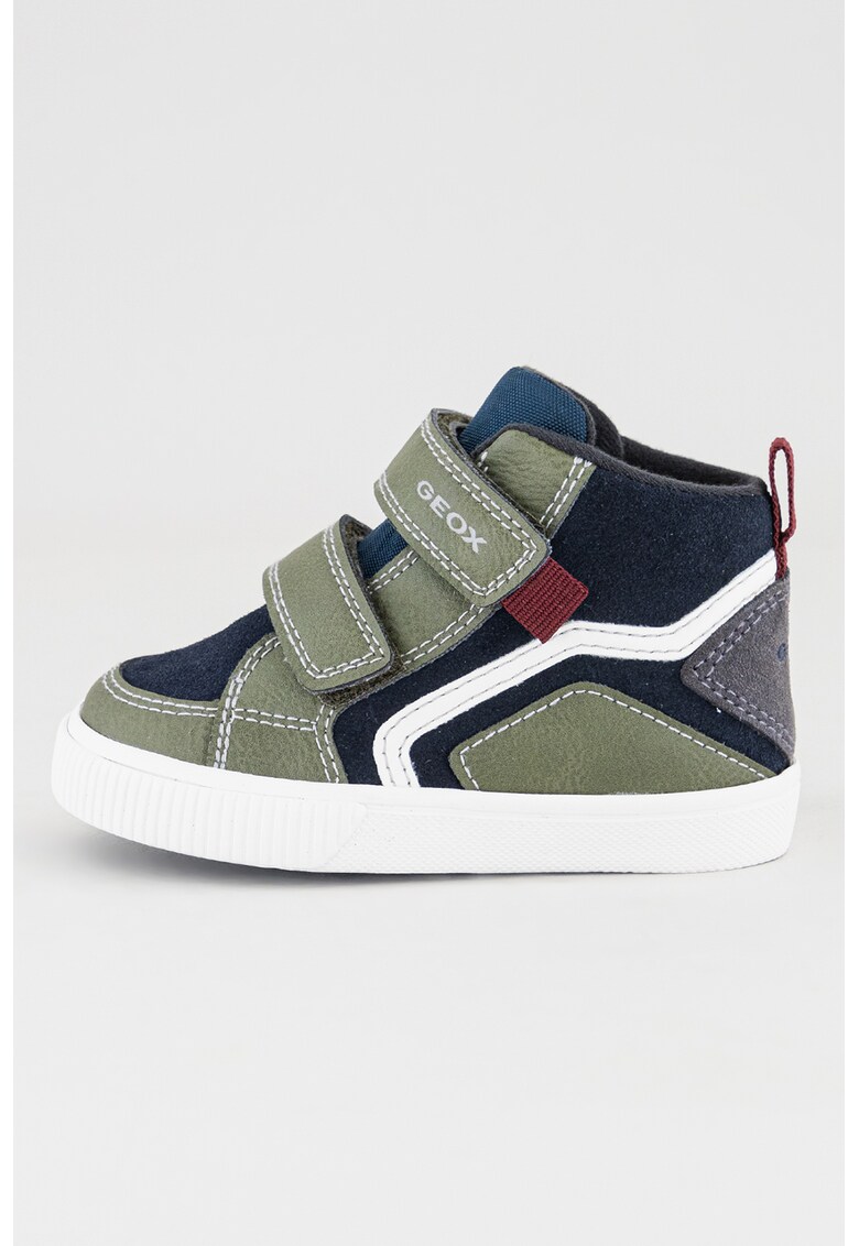 Pantofi sport mid-high cu garnituri de piele intoarsa