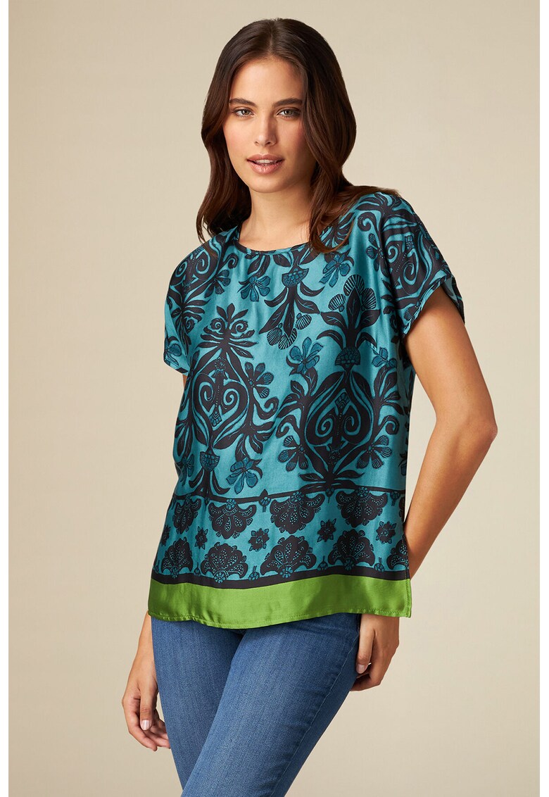 Bluza cu imprimeu si slituri laterale