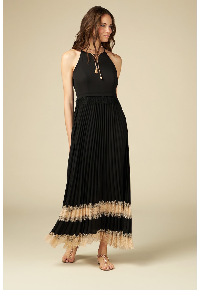 Rochie maxi halter cu pliuri