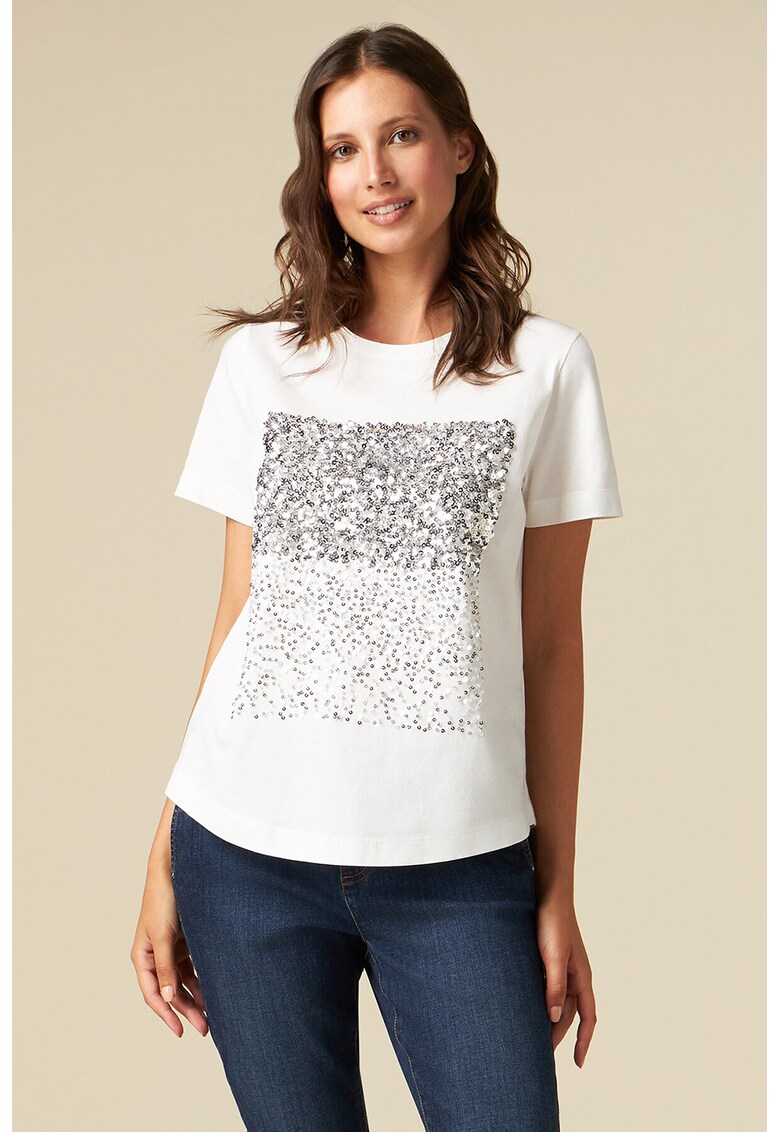 Tricou de bumbac cu aplicatii cu paiete