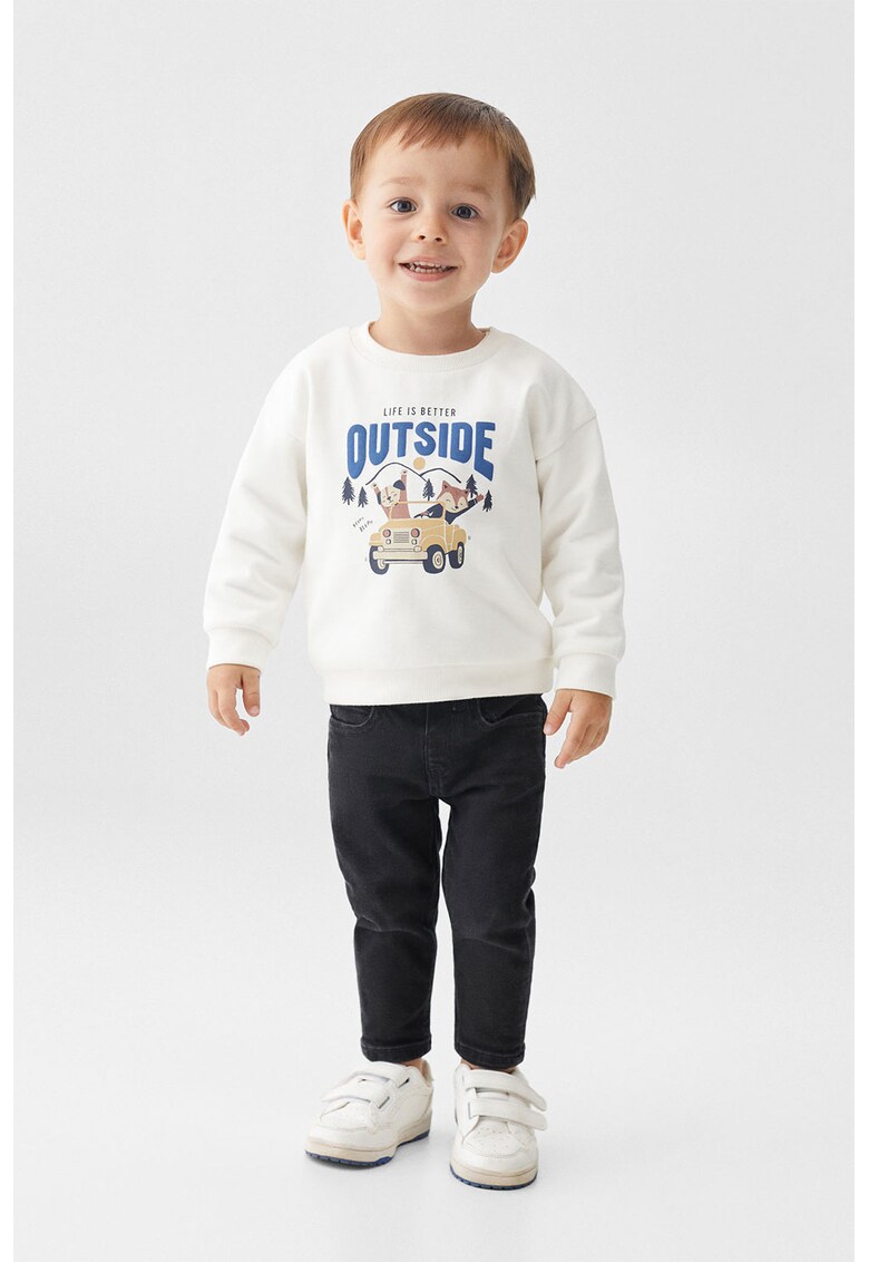 Bluza sport cu imprimeu si decolteu la baza gatului Outside