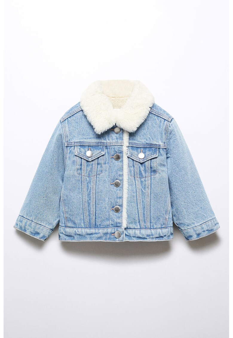 Jacheta de denim cu captuseala de blana sintetica Lisa
