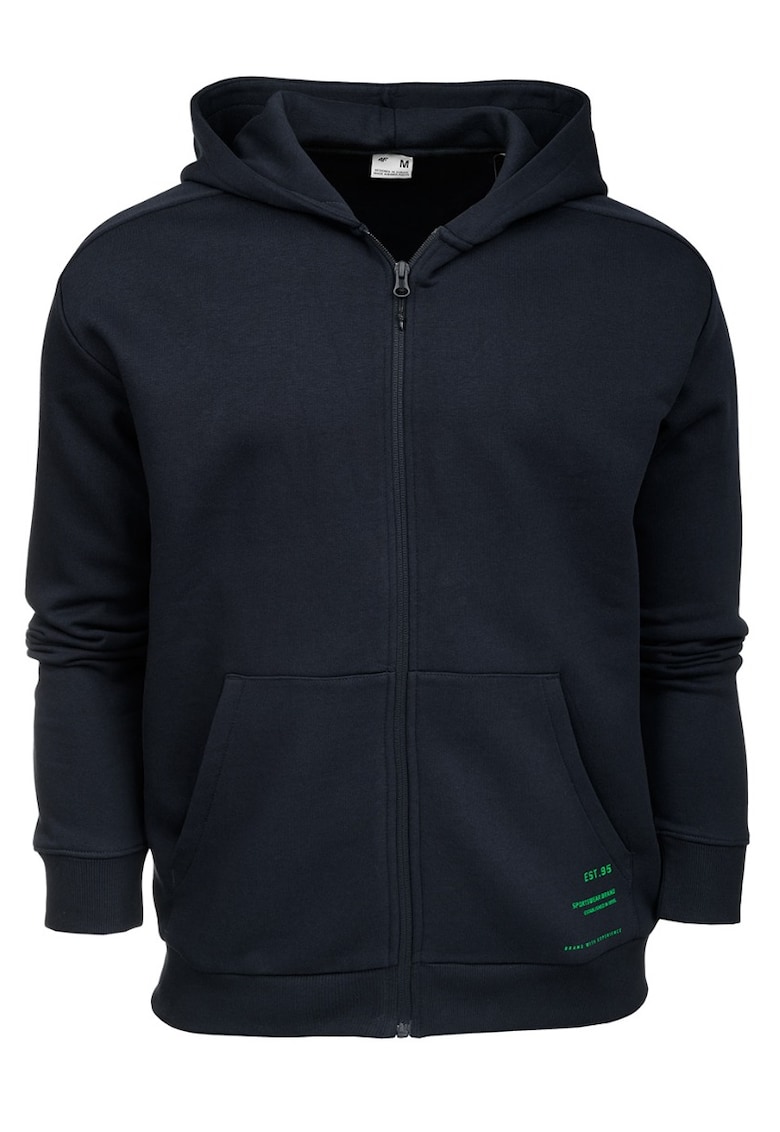 Hanorac barbati cu fermoar - Bumbac - Negru -