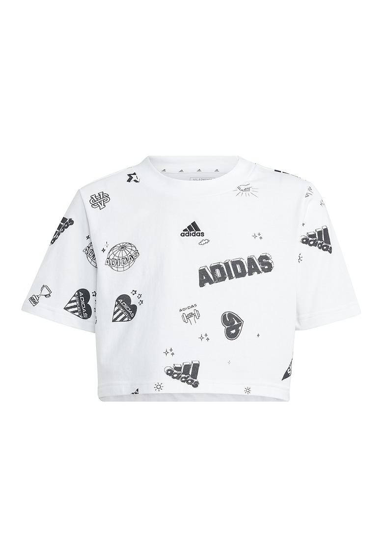 Tricou crop cu logo