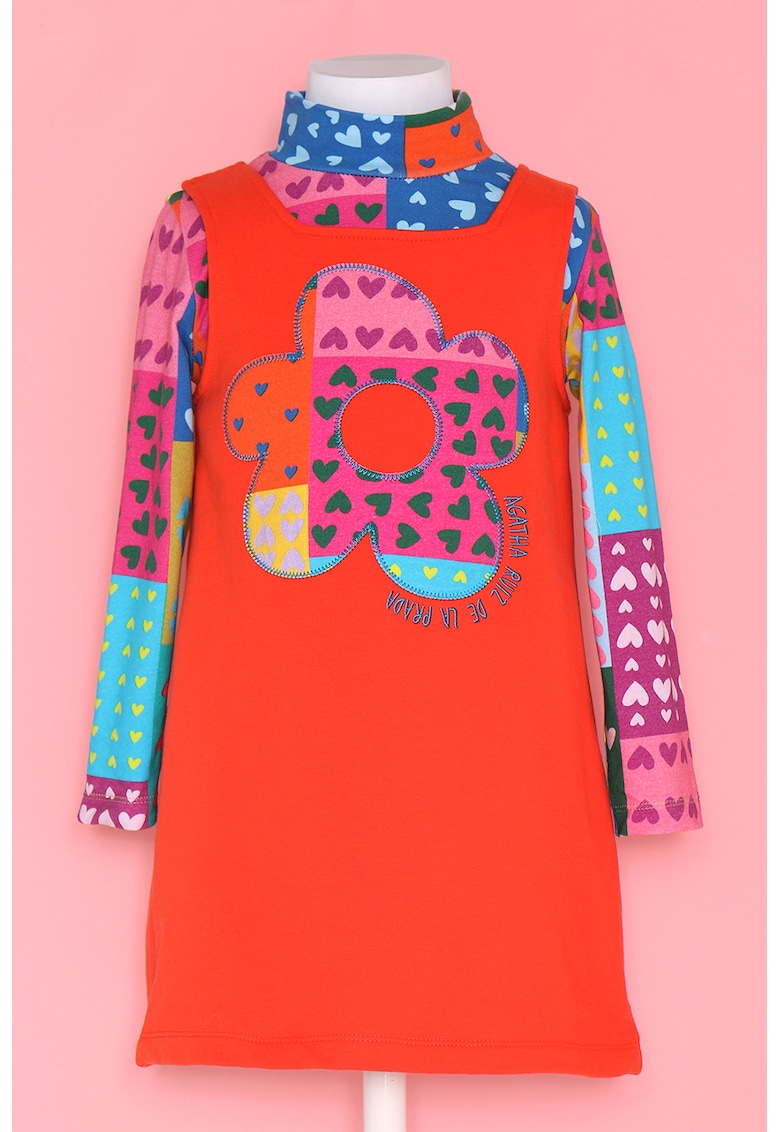Rochie din amestec de bumbac cu model