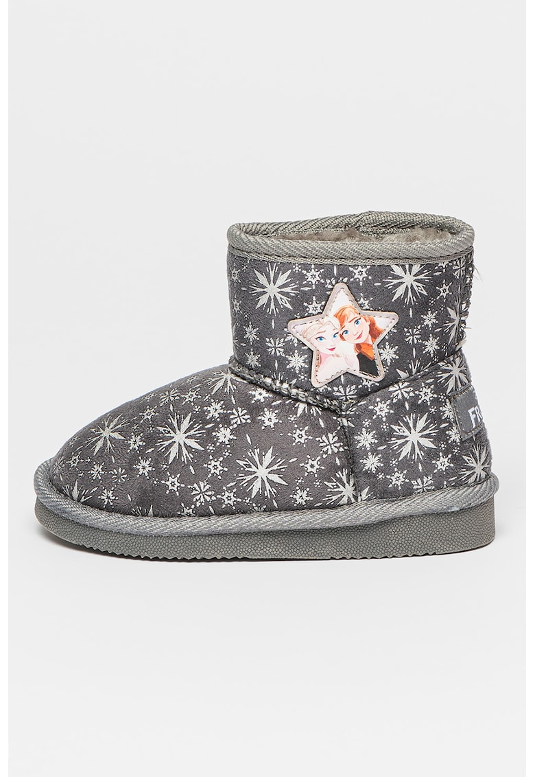 Ghete fara inchidere cu model Frozen - Argintiu/Gri inchis