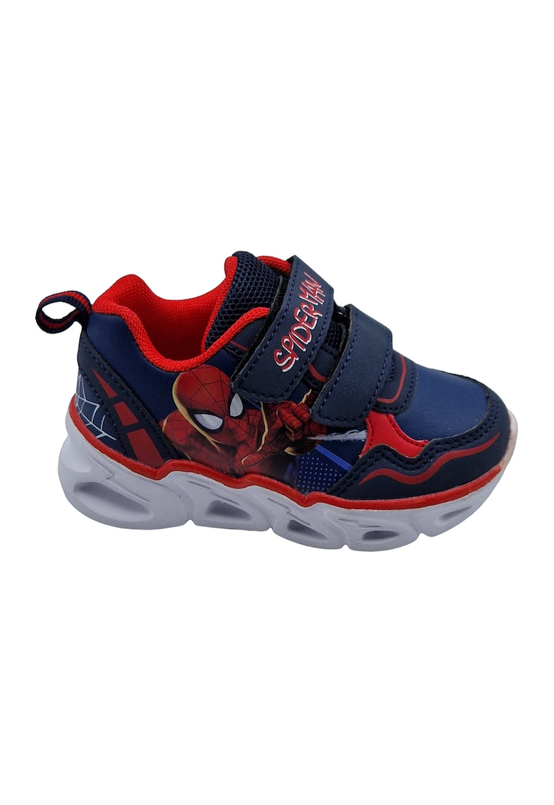 Pantofi sport cu velcro si tematica Spiderman