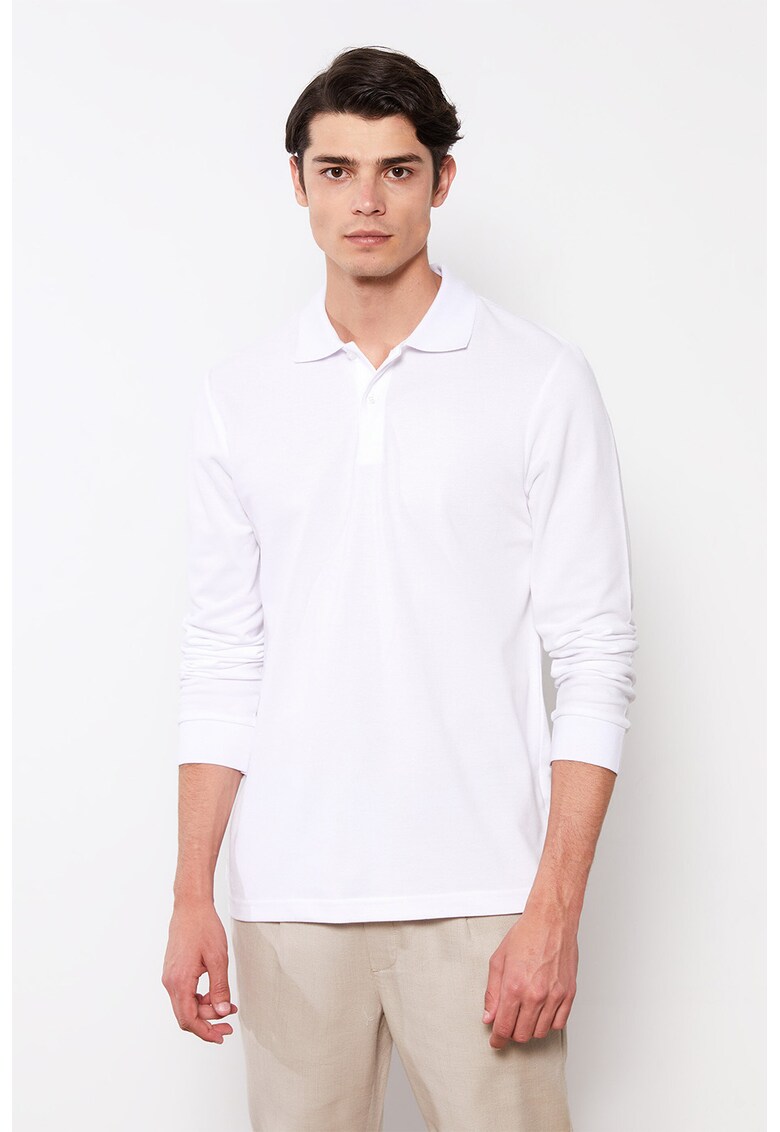 Bluza polo cu aspect pique