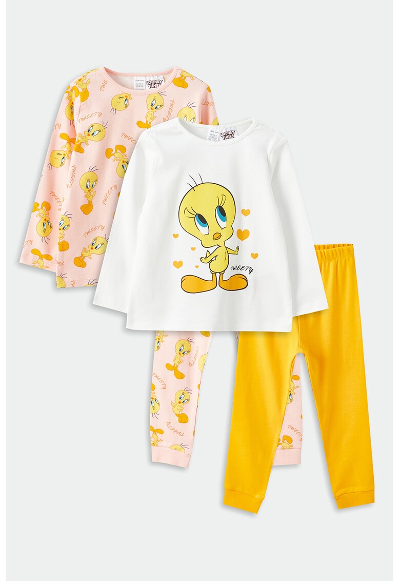 Set de pijamale cu imprimeu tweety - 4 piese