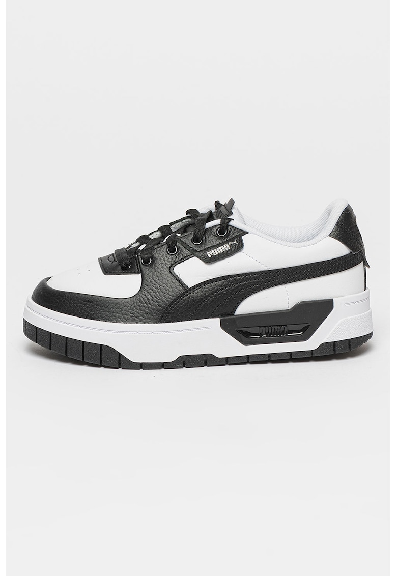 Pantofi sport din piele cu insertii de piele intoarsa Cali Dream - Negru/Alb optic