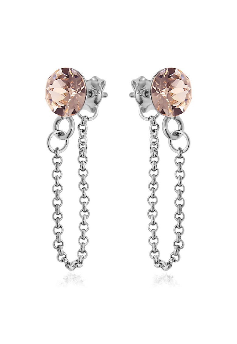 Cercei Argint 925 placat cu rodiu cu cristale Swarovski® Xirius Chain - Bej