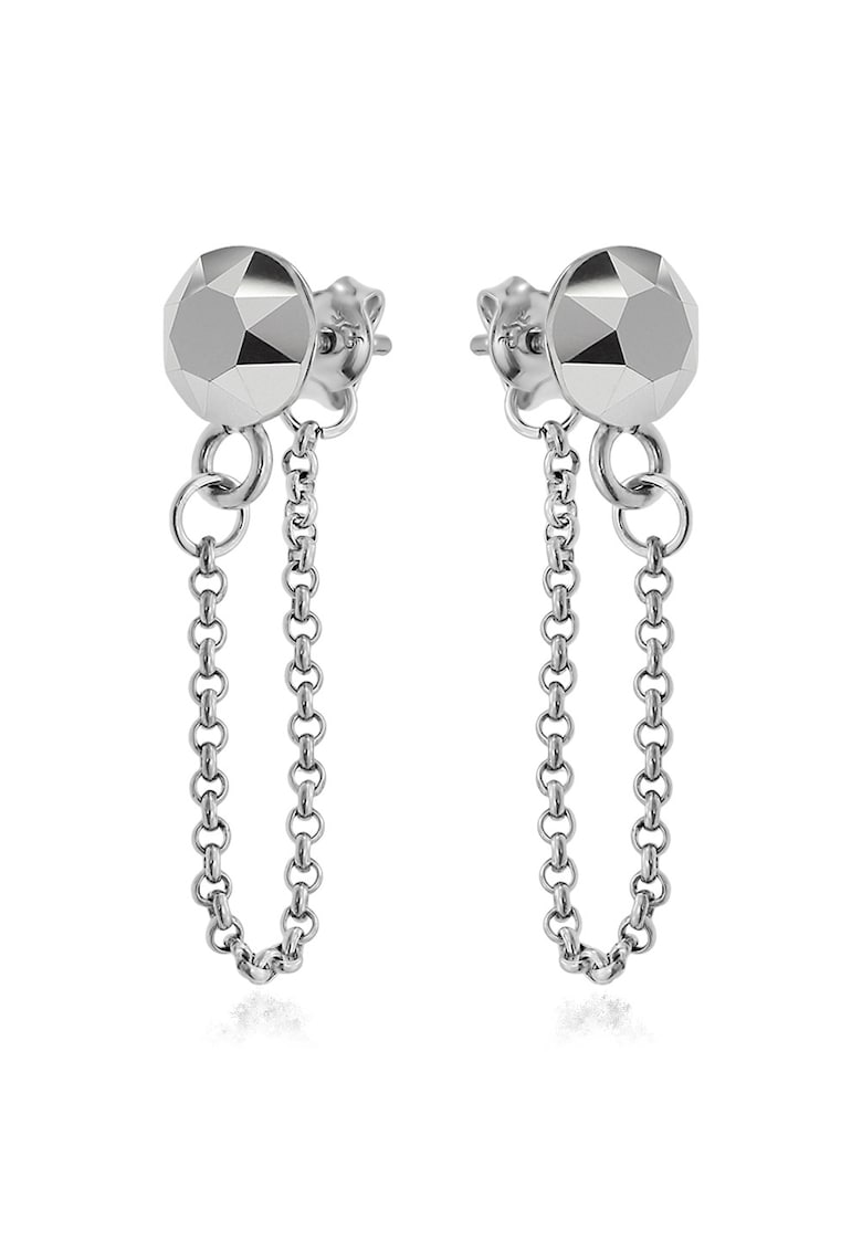 Cercei Argint 925 placat cu rodiu cu cristale Swarovski® Xirius Chain - Argintiu