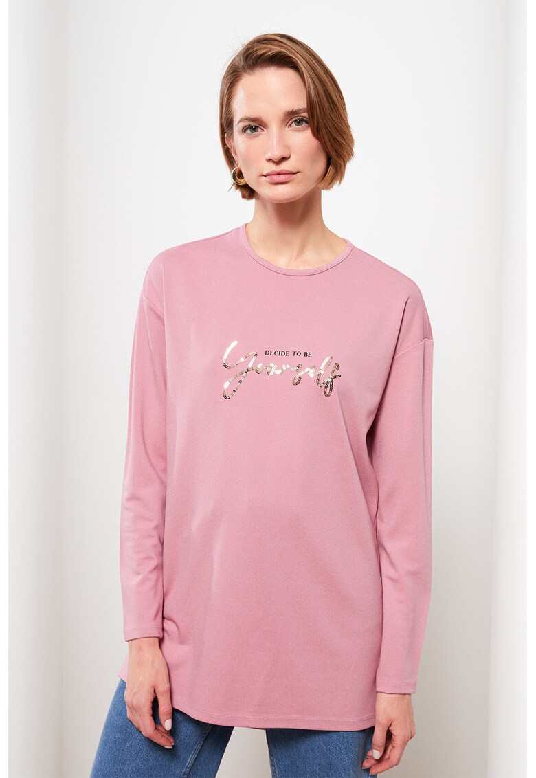 Bluza lunga cu paiete