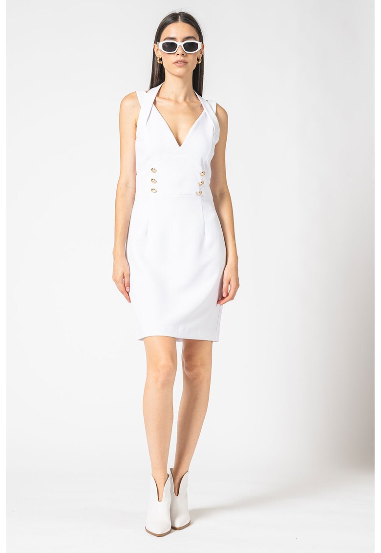 Rochie cambrata cu nasturi decorativi