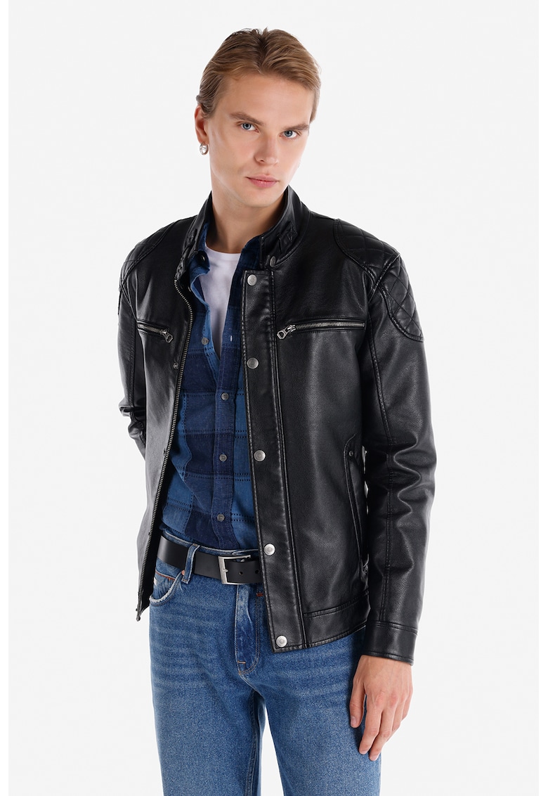 Jacheta biker de piele ecologica