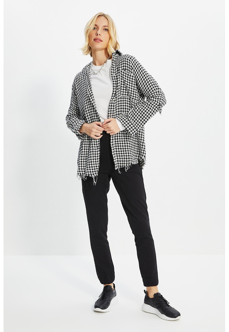 Camasa supradimensionata cu model houndstooth