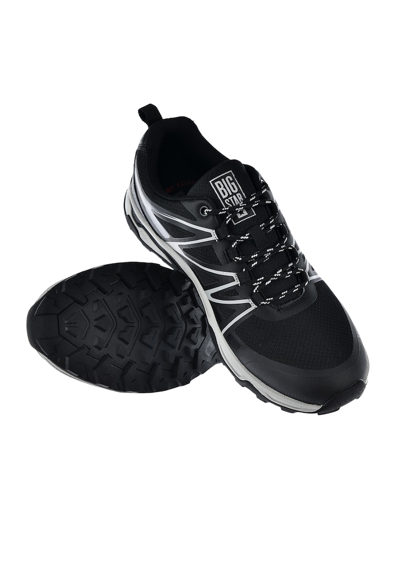 Pantofi sport cu detalii de piele ecologica