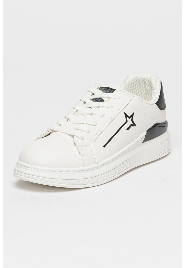 Pantofi sport de piele ecologica cu detalii logo