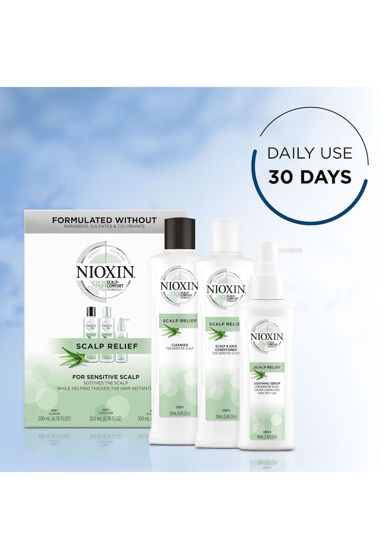 Set 3 produse pentru calmarea scalpului sensibil scalp relief - 200 ml + 200 ml + 100 ml