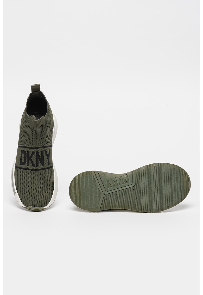 Pantofi sport mid-high cu partea superioara din material textil si logo nandi